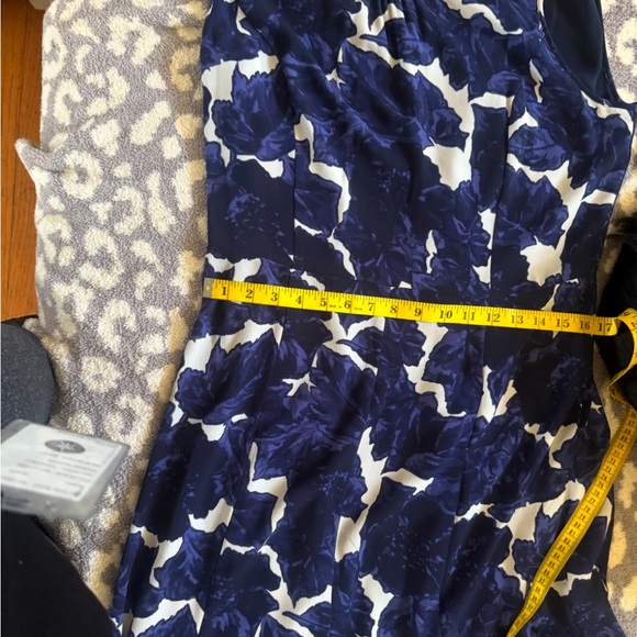 Talbots Navy Floral Midi Dress - Picture 8 of 9